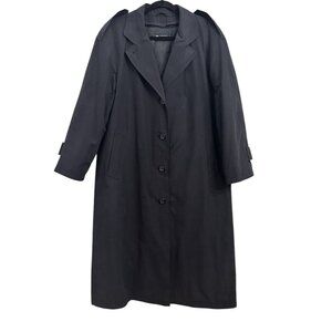 AMR Long Trench Coat Women’s 10R Black Thinsulate Pockets Lined Outdoor